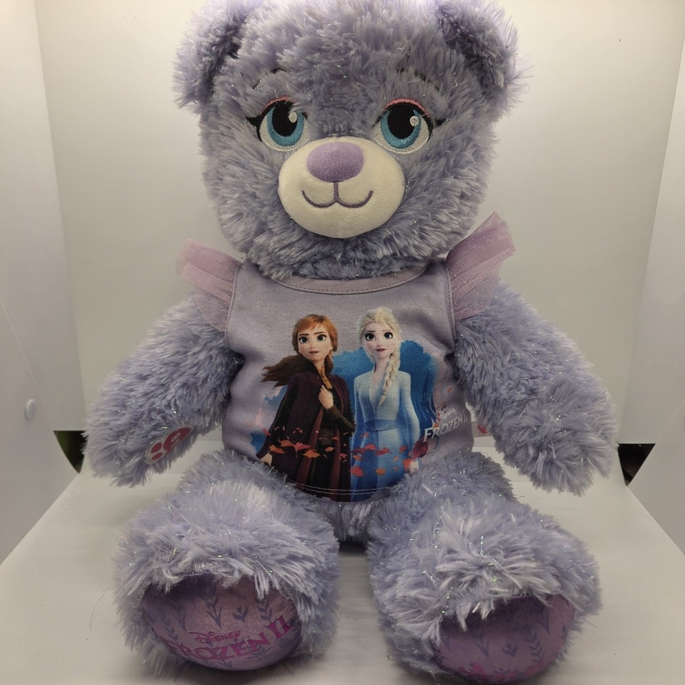 Build-A-Bear Disney Frozen II Anna Elsa Purple‎ Bear Plush 16" w/ Shirt